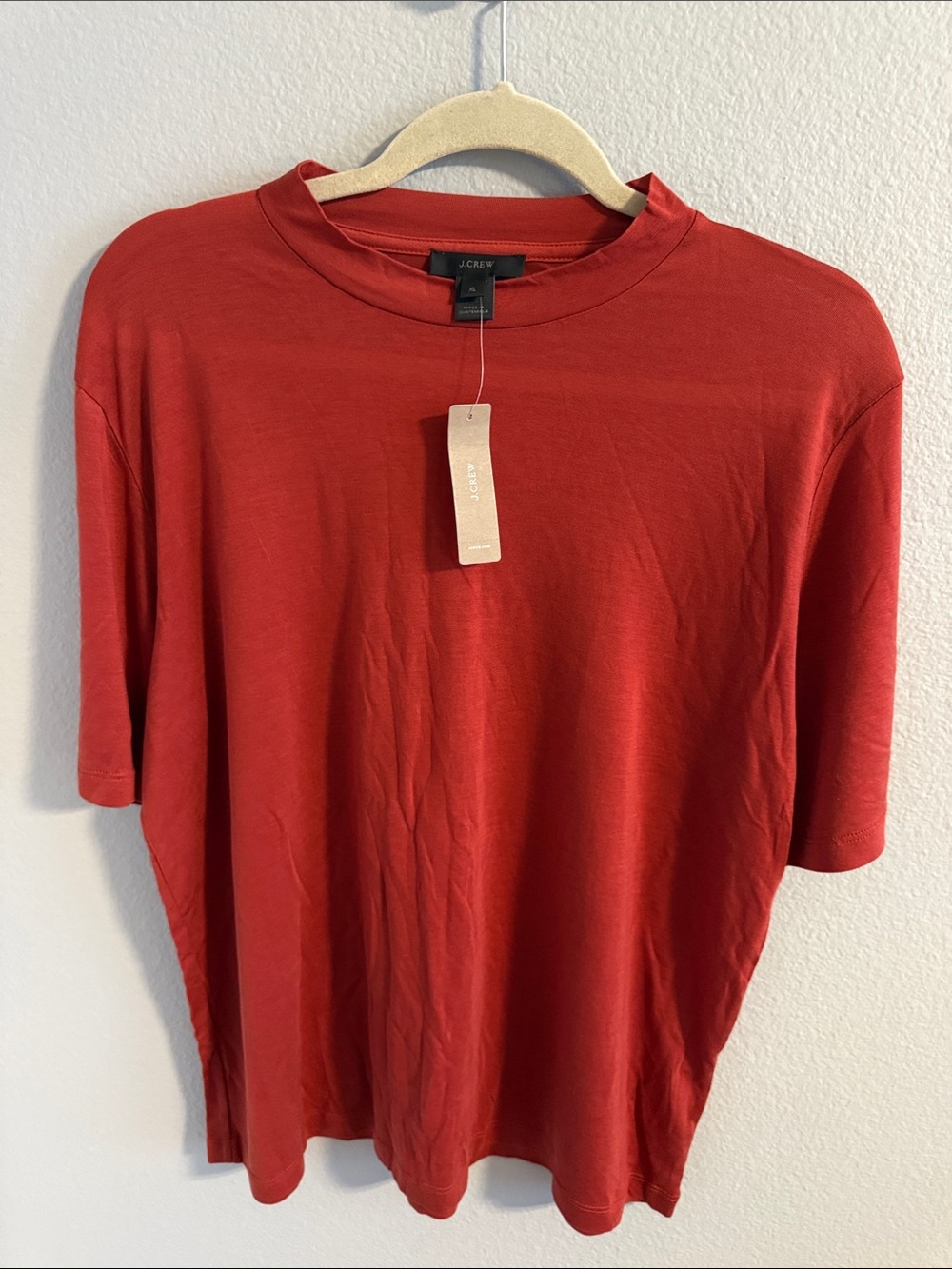NWT J. Crew Brick Red Crewneck Tee
